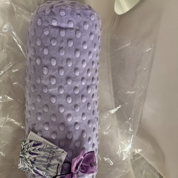 Sonoma Lavender Spa Bolster Neck Roll in Classic Lilac Dots Purple Heatable NEW - Picture 6 of 16